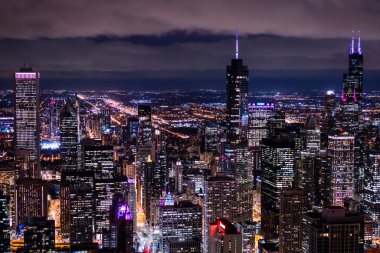 Chicago, Amerika 'da gökyüzü gece görüşü