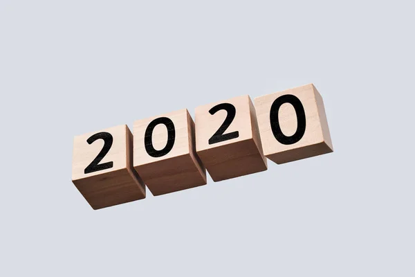 Cubo di legno con la parola 2019 e 2018 — Foto Stock