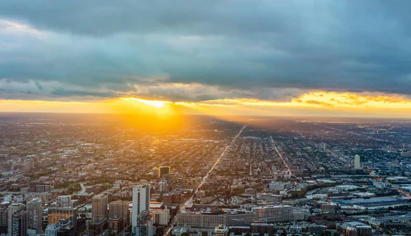 Vue aérienne de la ville urbaine de Chicago, en Amérique Images De Stock Libres De Droits