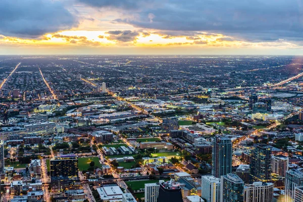 Vue aérienne de la ville urbaine de Chicago, en Amérique Images De Stock Libres De Droits