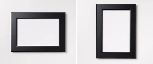 Designkonzept Ansicht Von Weißem Und Schwarzem Holz Fotorahmen Isoliert Auf — Stockfoto