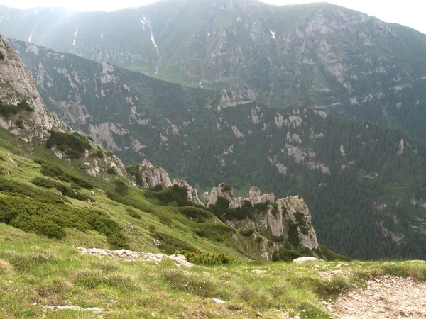 Прекрасний літній гірський пейзаж зі скелями — стокове фото