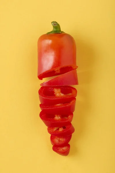 Skivad röd paprika — Stockfoto