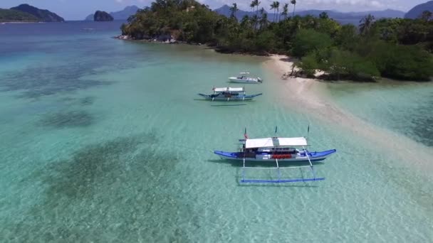 Drone felvételeket a kígyó-sziget El Nido a Palawan Fülöp-szigetek közelében — Stock videók
