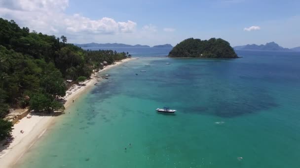 Drone felvételeket of Las Cabanas Beach közelében El Nido a Palawan Fülöp-szigetek Jogdíjmentes Stock Felvétel