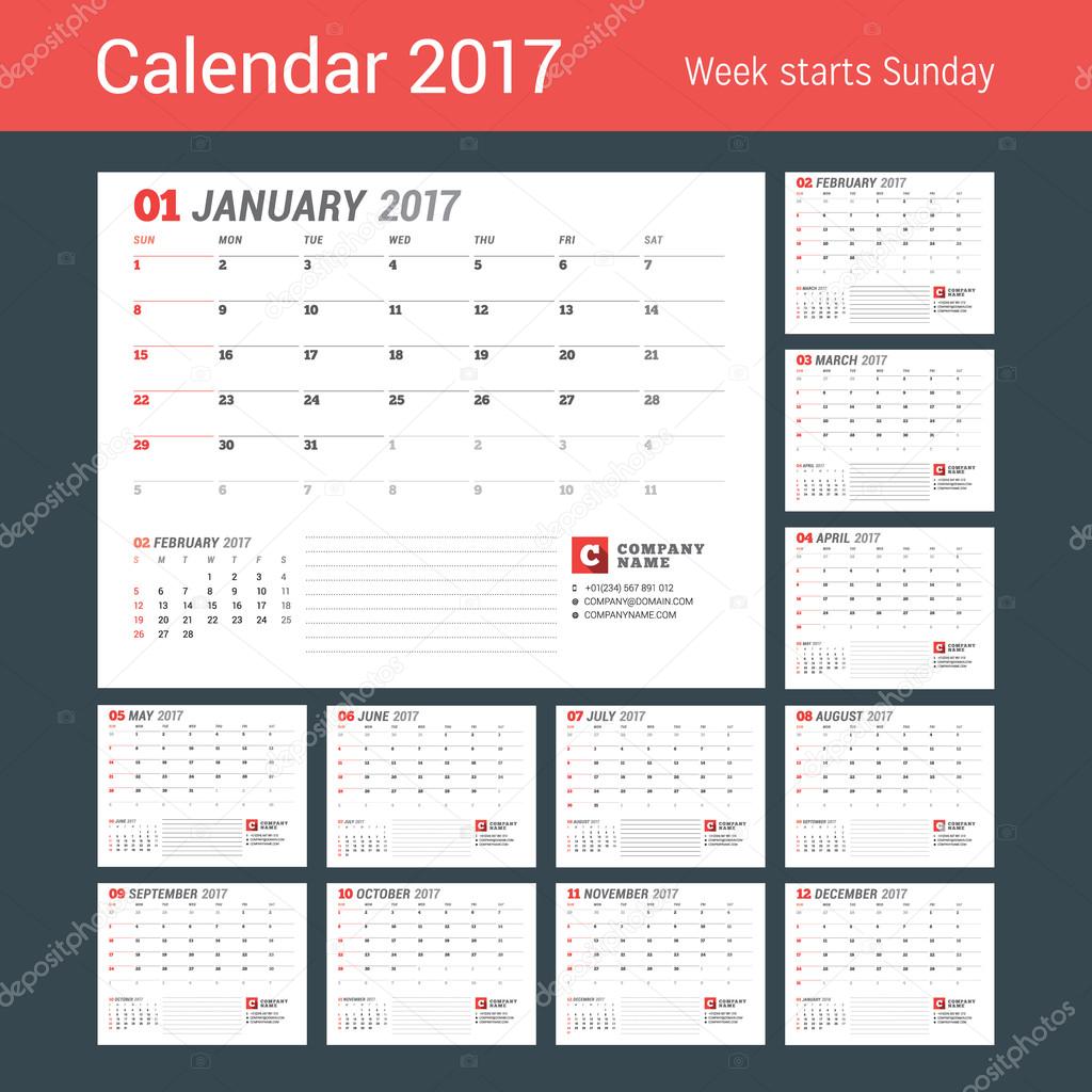 calendar template for 2017 year business planner 2017 template