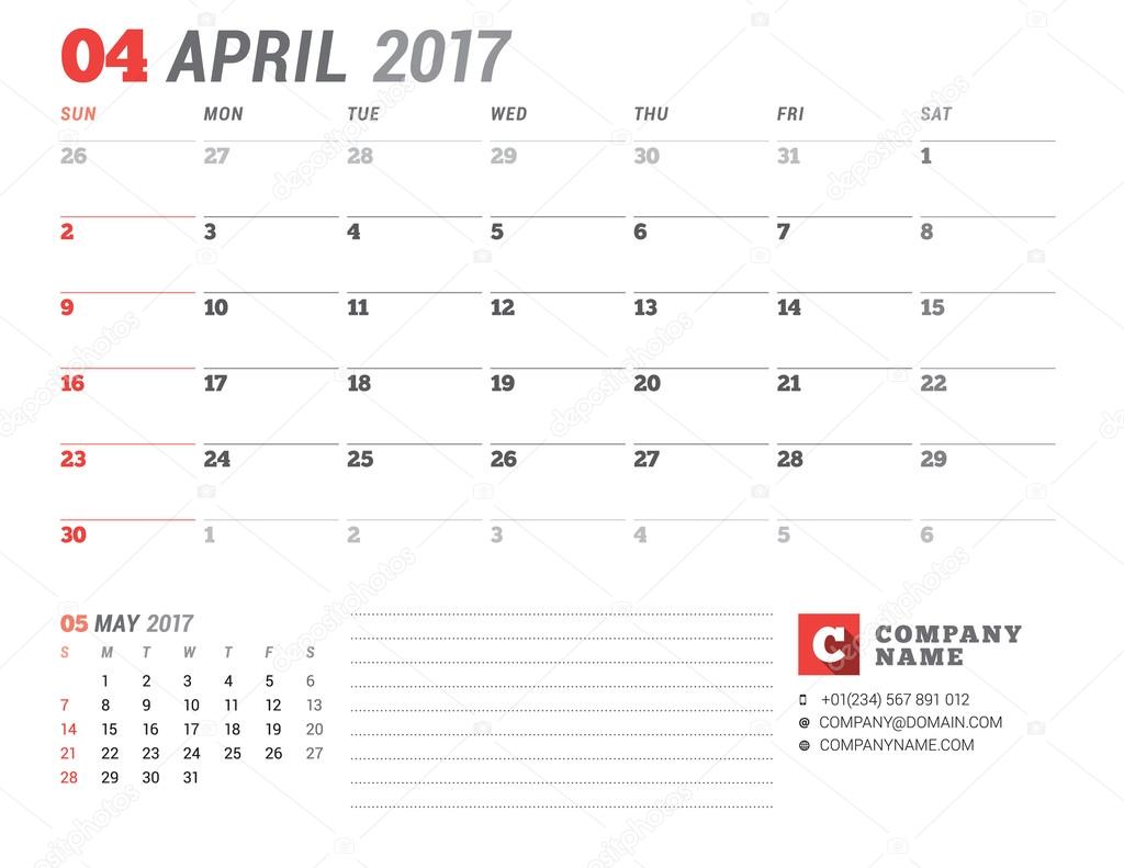 calendar template for 2017 year april business planner 2017 2 page calendar template 2017