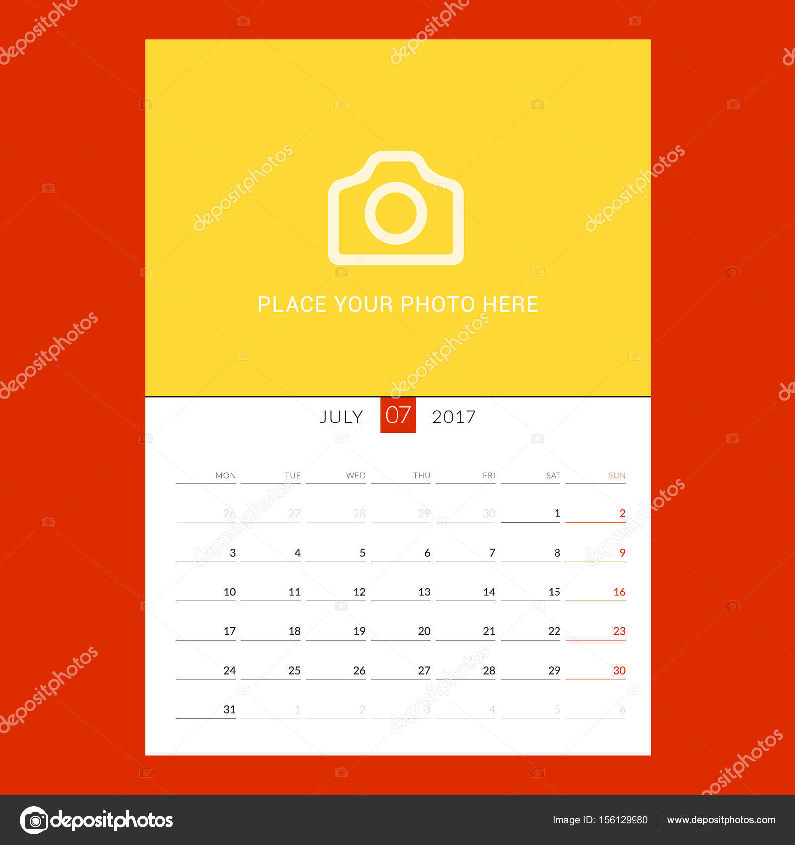 10 Calendar Template July 2017