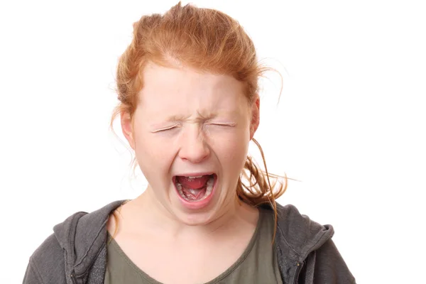 Una chica gritando — Foto de Stock