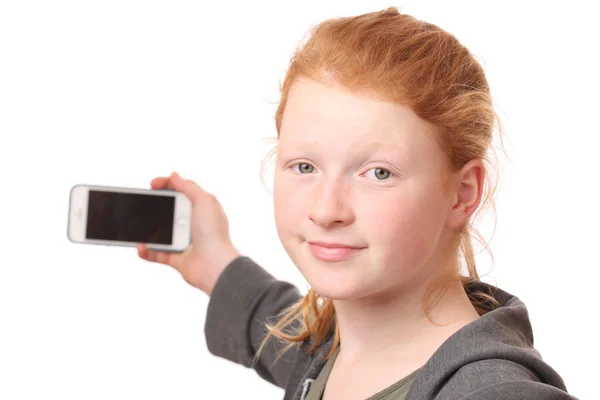 Selfie робить дівчина — стокове фото
