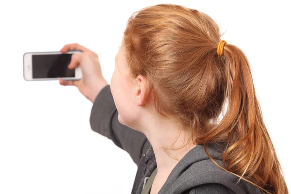 Selfie doing girl — Stock Photo, Image