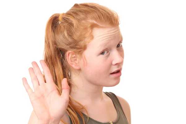 Stop gesture girl — Stock Photo, Image