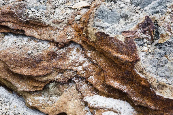 砂と茶色の石の岩の形成 ボリューム感 石の質感 — ストック写真