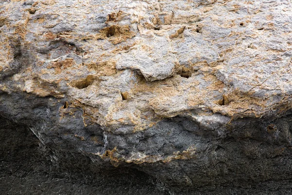 Fragmento Montanha Rocha Bege Textura Áspera Pedra — Fotografia de Stock