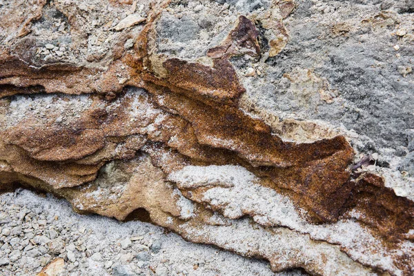 Formação Rocha Pedregosa Marrom Com Areia Alívio Volumétrico Textura Pedra — Fotografia de Stock