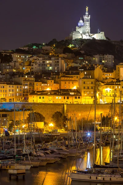 Ciudad de Marsella por la noche — Foto de Stock