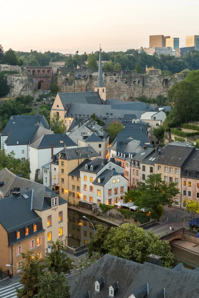 Luxembourg City at sunset — Stock Photo, Image