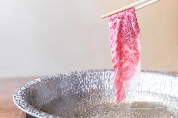 Shabu shabu with steam — Stock Photo, Image