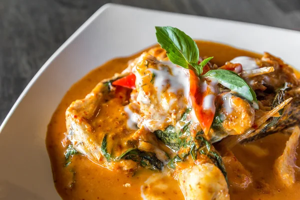 Fisch mit roter Currypaste — Stockfoto