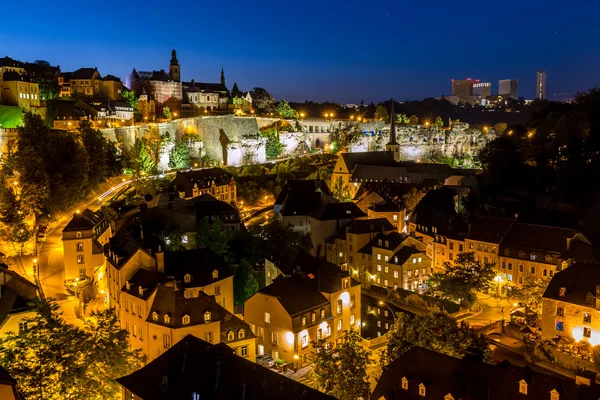 Luxemburg Stadt bei Nacht — Stockfoto