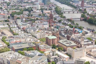 Frankfurt şehir havadan görünümü