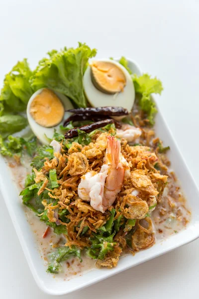 Ensalada de judías aladas con camarones — Foto de Stock