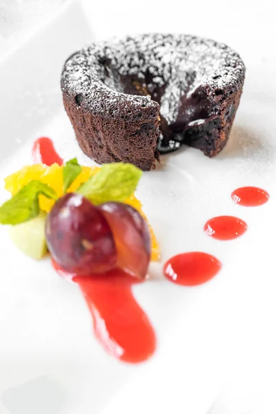 Chocolate lava cake — Stock Photo, Image