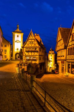 Gece vakti Rothenburg ob der Tauber