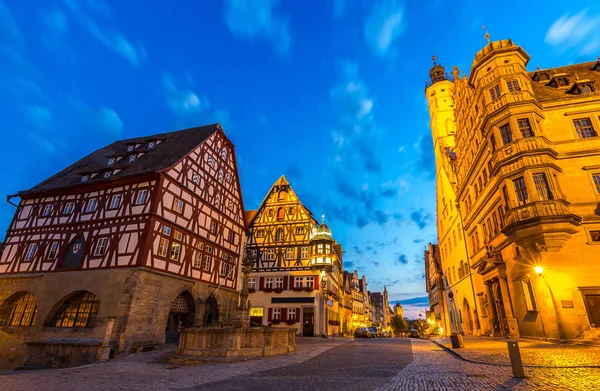 Rothenburg ob der Tauber at Night — Stock Photo, Image