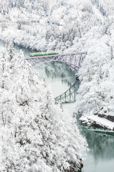 Winter landscape train — Stock Photo, Image