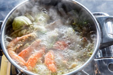 Seafood hot pot clipart