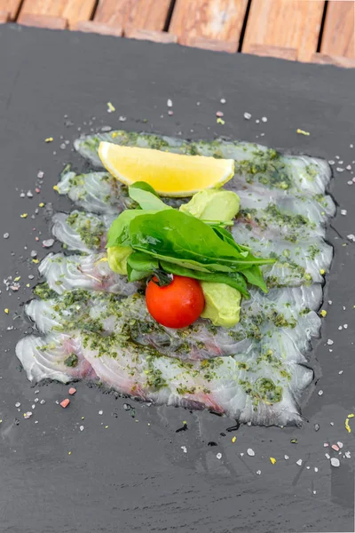 Sea bass sashimi — Stock Photo, Image