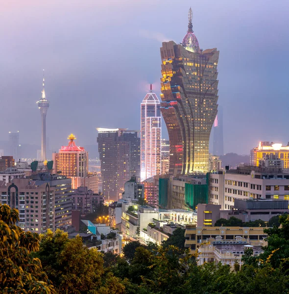 Stadtbild von Macau bei Nacht — Stockfoto