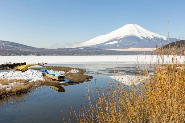 Inverno Monte Fuji Yamanaka Lago — Fotografia de Stock