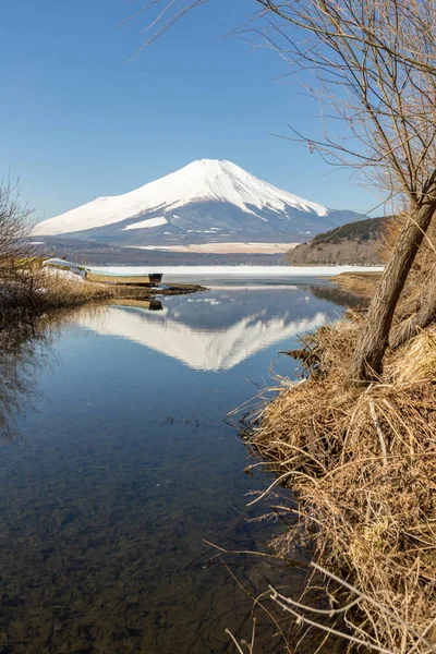 Inverno Monte Fuji Yamanaka Lago — Foto Stock