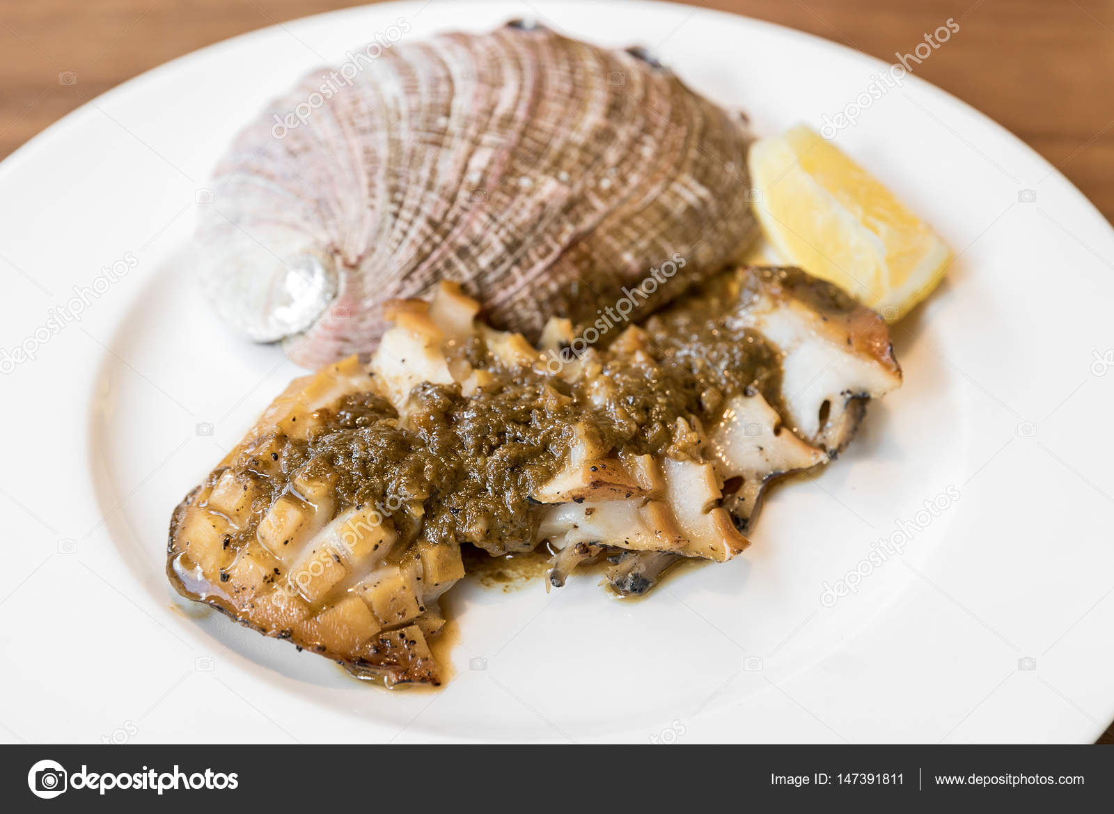 Grilled Abalone steak — Stock Photo © vichie81 147391811