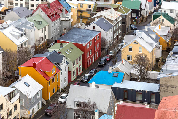 Aerial view of Reykjavik city, Capital of Iceland