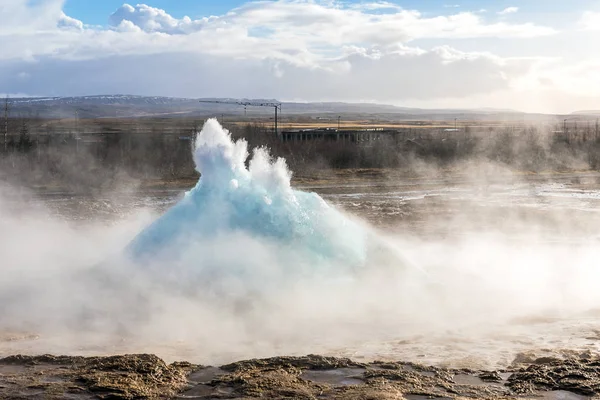Eruption in golden circle — Stock Photo, Image