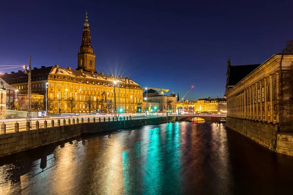 Copenhague Paisaje urbano por la noche —  Fotos de Stock