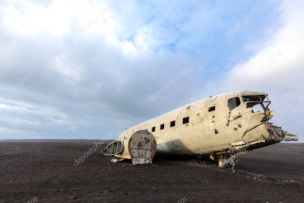 abandoned wreck of military plane