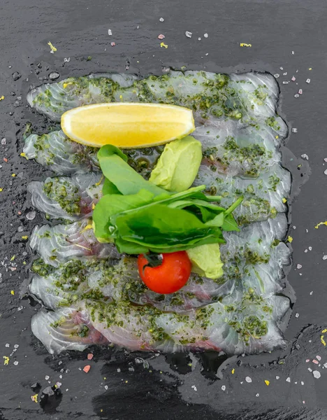 Sea bass sashimi — Stock Photo, Image