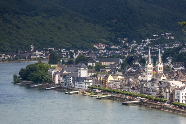 Boppard och floden Rhen — Stockfoto