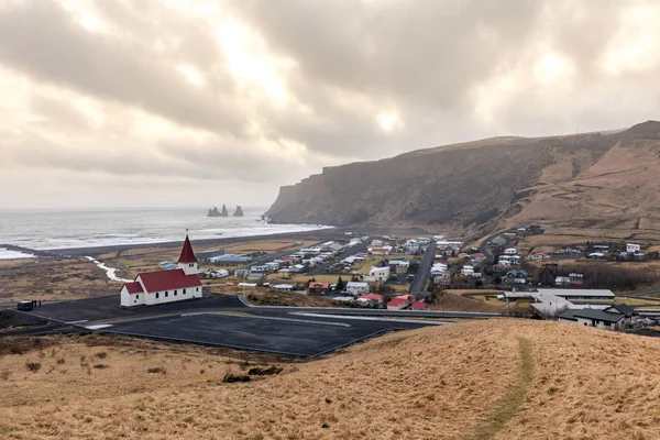 Vik i Myrdal Church in Vik village — Stock Photo, Image