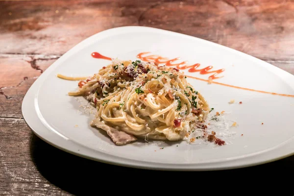Espaguetis carbonara gourmet — Foto de Stock