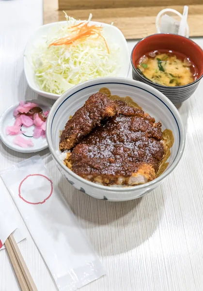 Carne de porco miso buta katsu — Fotografia de Stock