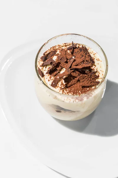 Tiramisu cake in glass — Stock Photo, Image