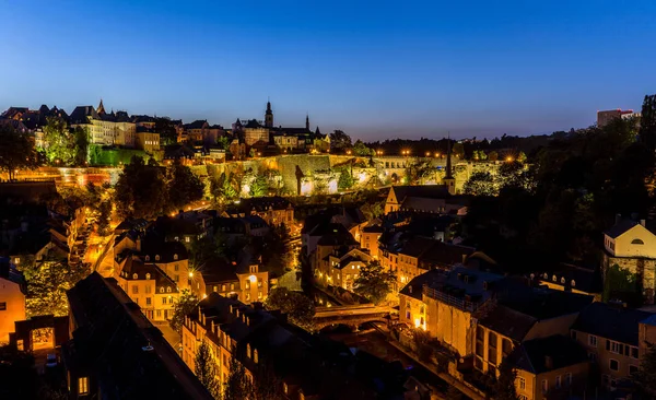 Lucembursko Město v západu slunce — Stock fotografie