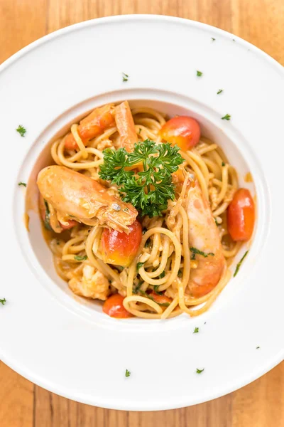 Prawn Pasta with sauce — Stock Photo, Image