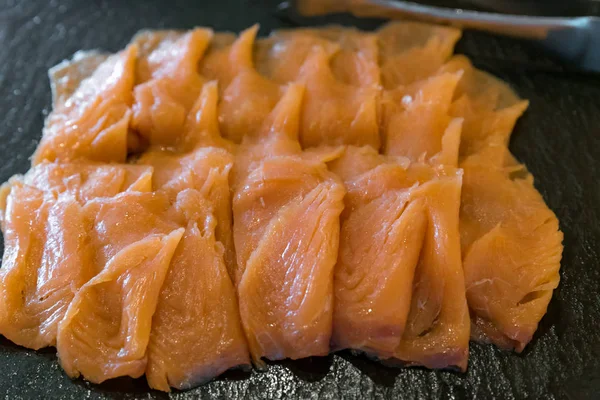 Smoked salmon in buffet — Stock Photo, Image
