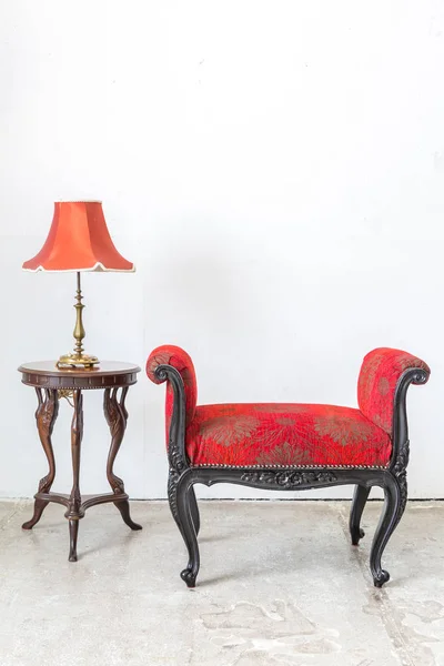 Red Vintage Chair with lamp